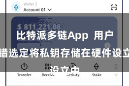 比特派多链App  用户不错选定将私钥存储在硬件设立中